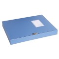 deli得力 档案盒 文件盒 5623 高级塑料资料盒 A4蓝黑5cm办公用品2寸