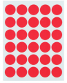 标签贴纸不干胶粘性标签纸 红色圆形标记圆点记号标贴得力6422
